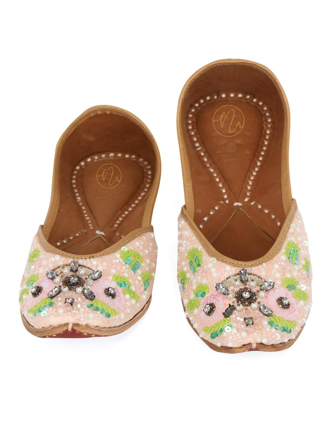 NR By Nidhi Rathi Women Square Toe Embellished Ethnic Mojaris