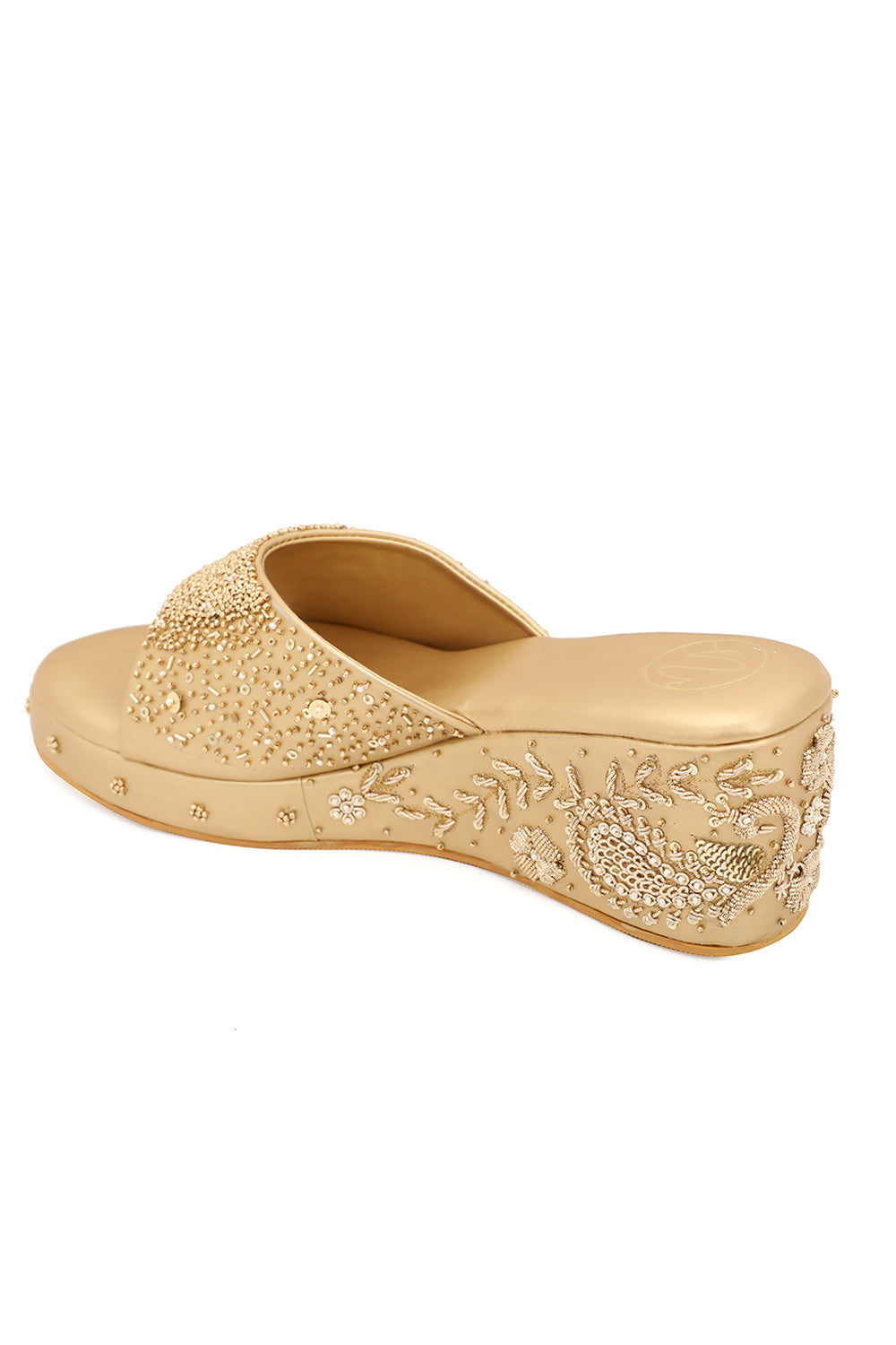 NR By Nidhi Rathi Open Toe Embellished Ethnic Wedges