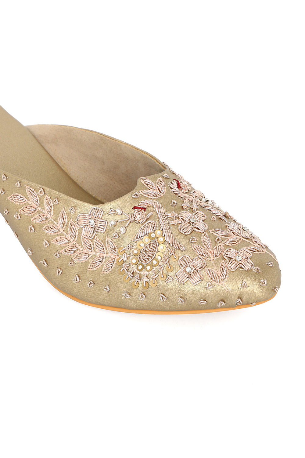 NR By Nidhi Rathi Pointed Toe Ethnic Embellished Block Mules