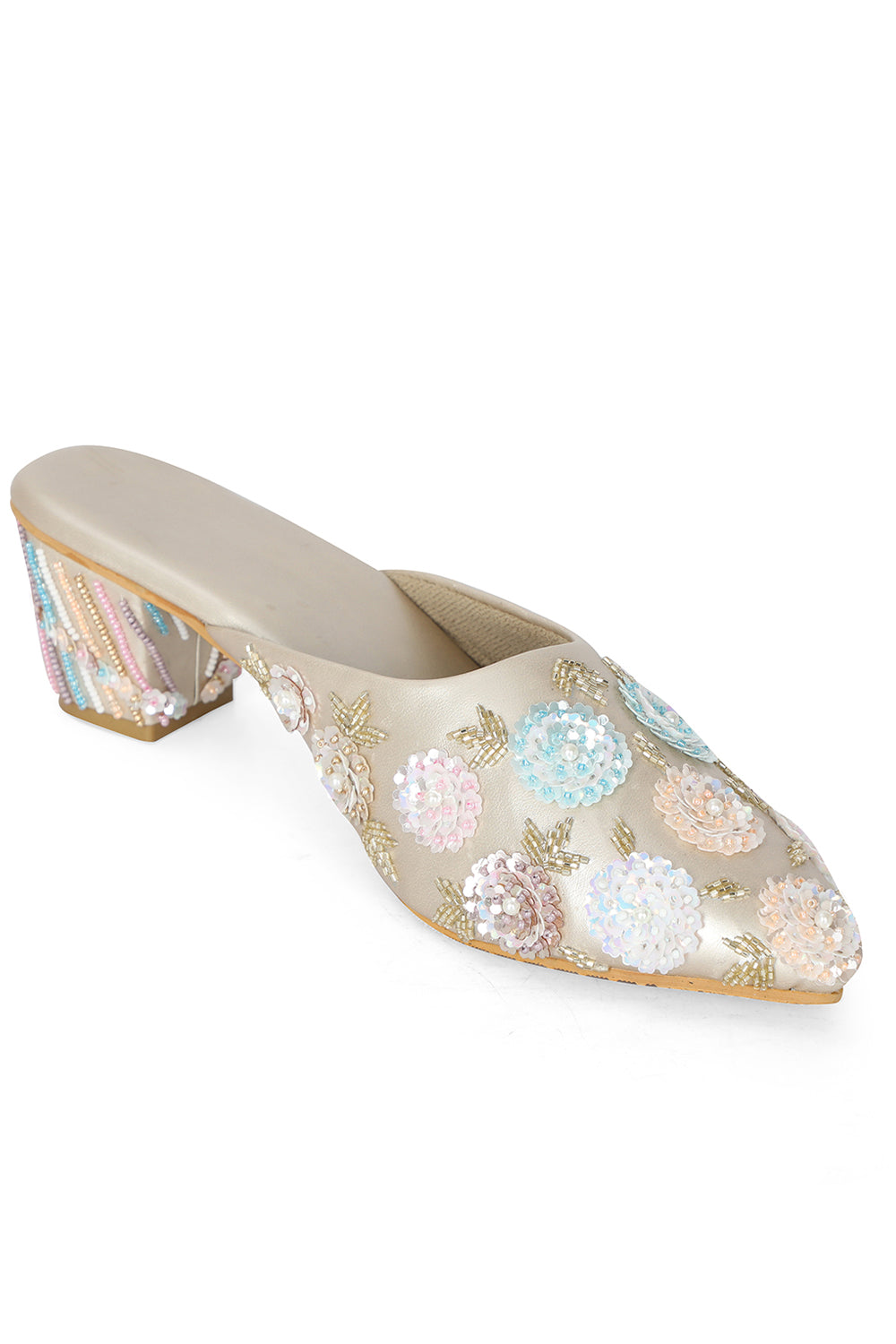 NR By Nidhi Rathi Embellished Block Mules