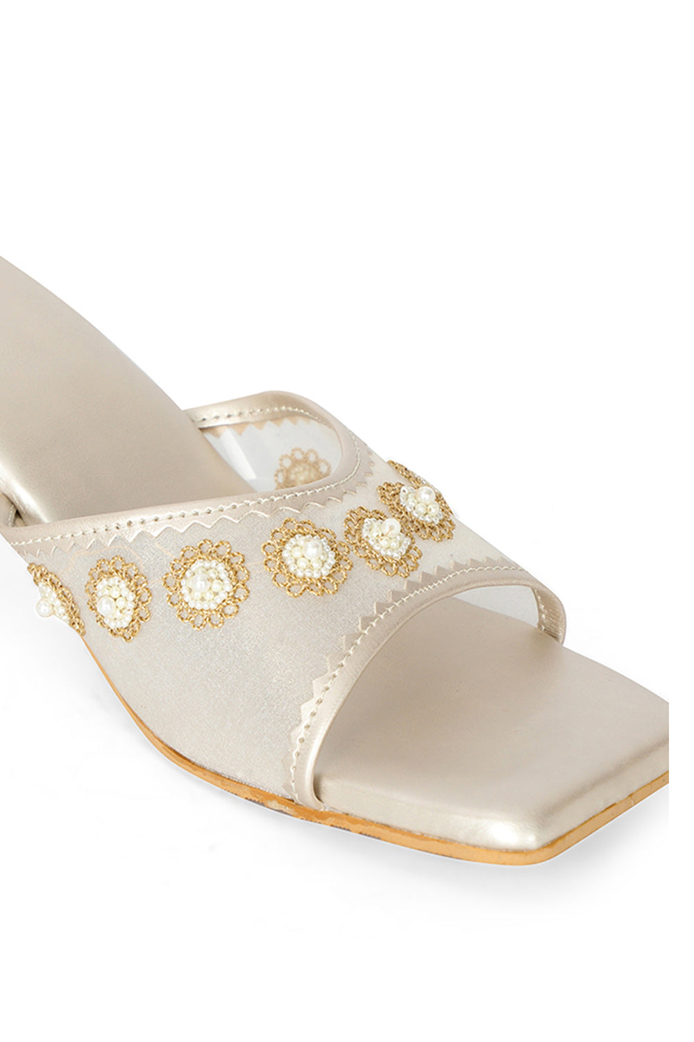 NR By Nidhi Rathi Square Toe Block Heels With Embellished