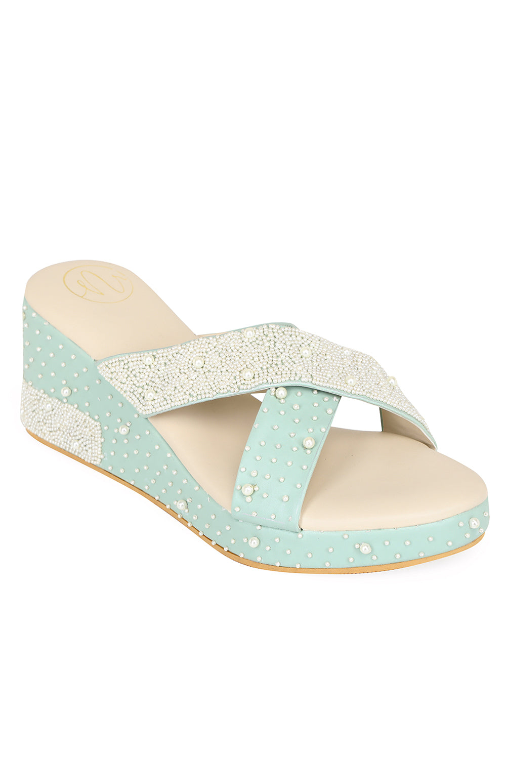 NR By Nidhi Rathi Embellished Open Toe Wedge