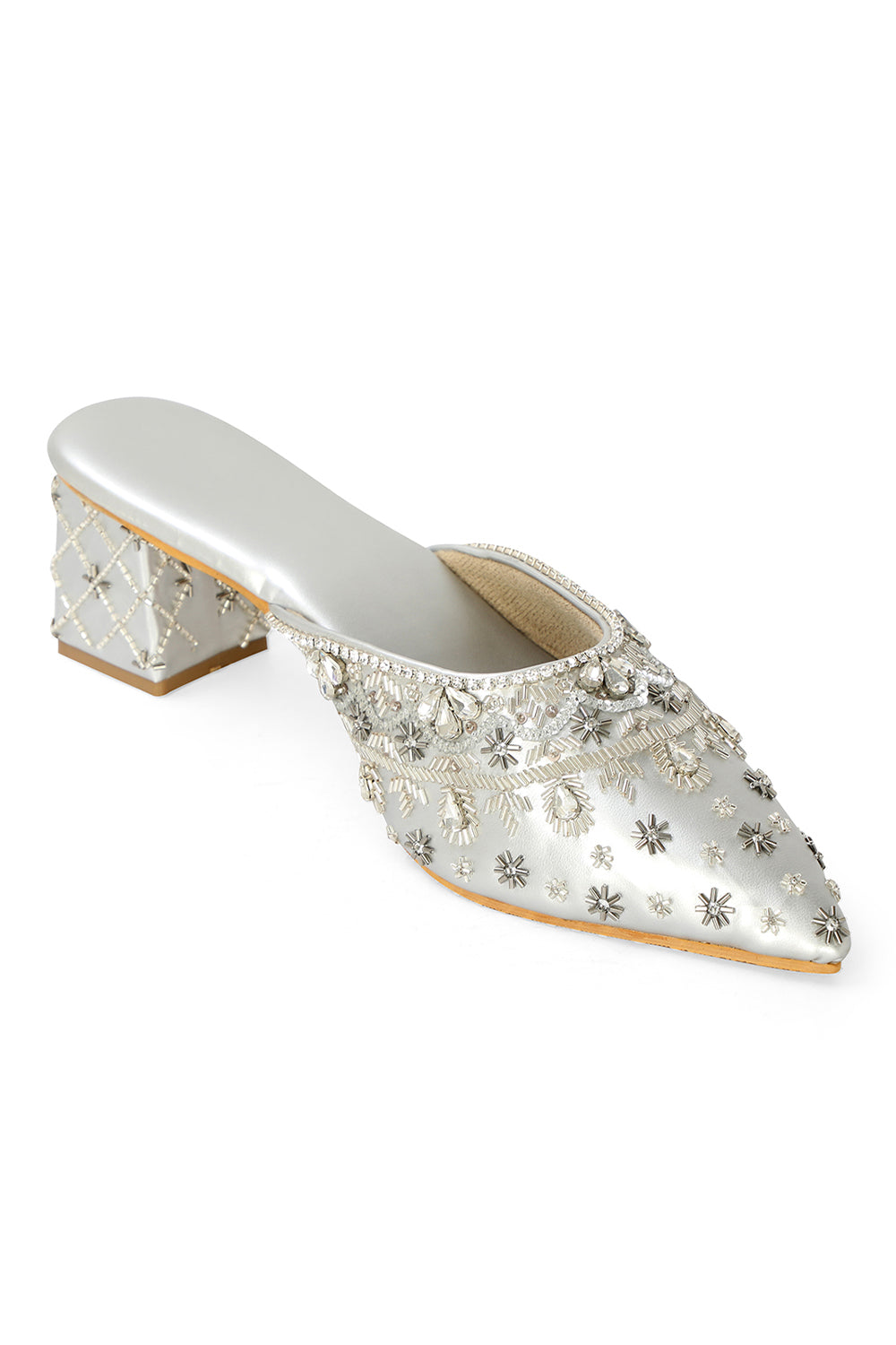 NR By Nidhi Rathi Embellished Block Mules