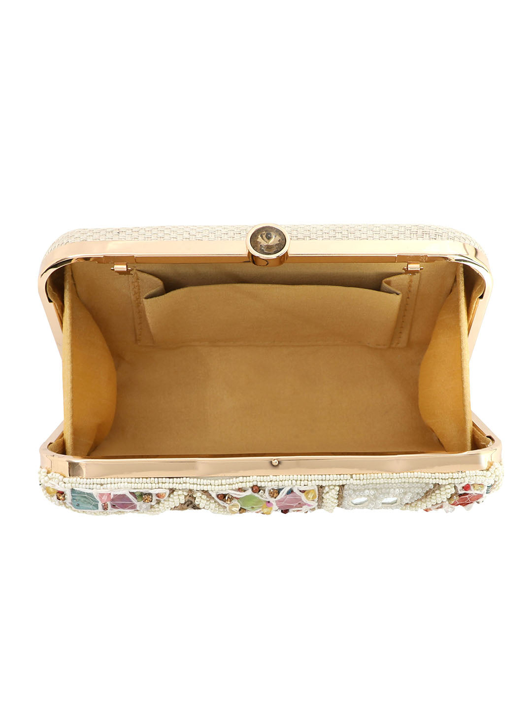 Women Embellished Fabric Box Clutch