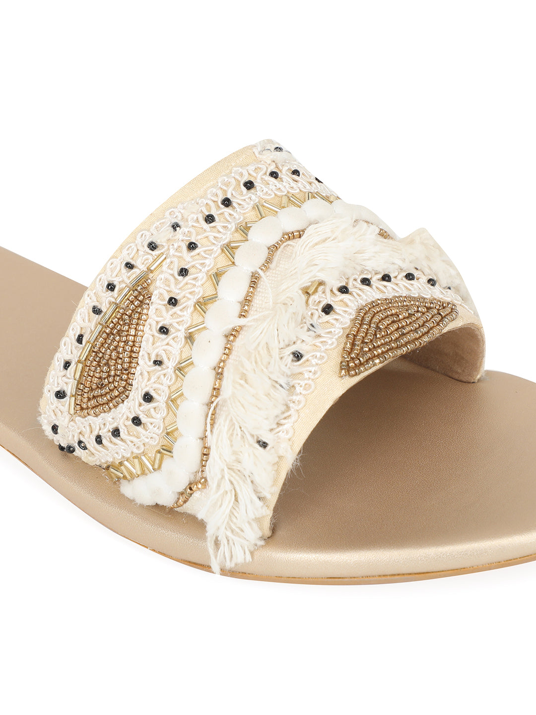 NR By Nidhi Rathi Embellished Open Toe Flats