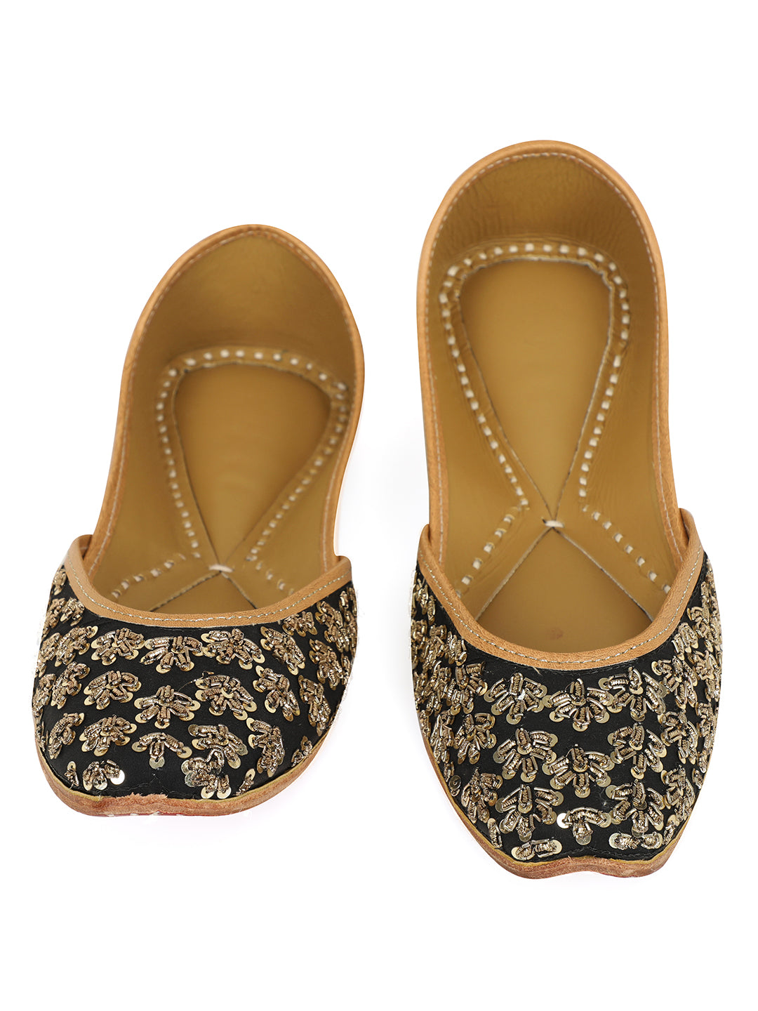 NR By Nidhi Rathi Square Toe Ethnic Embellished Fabric Mojaris