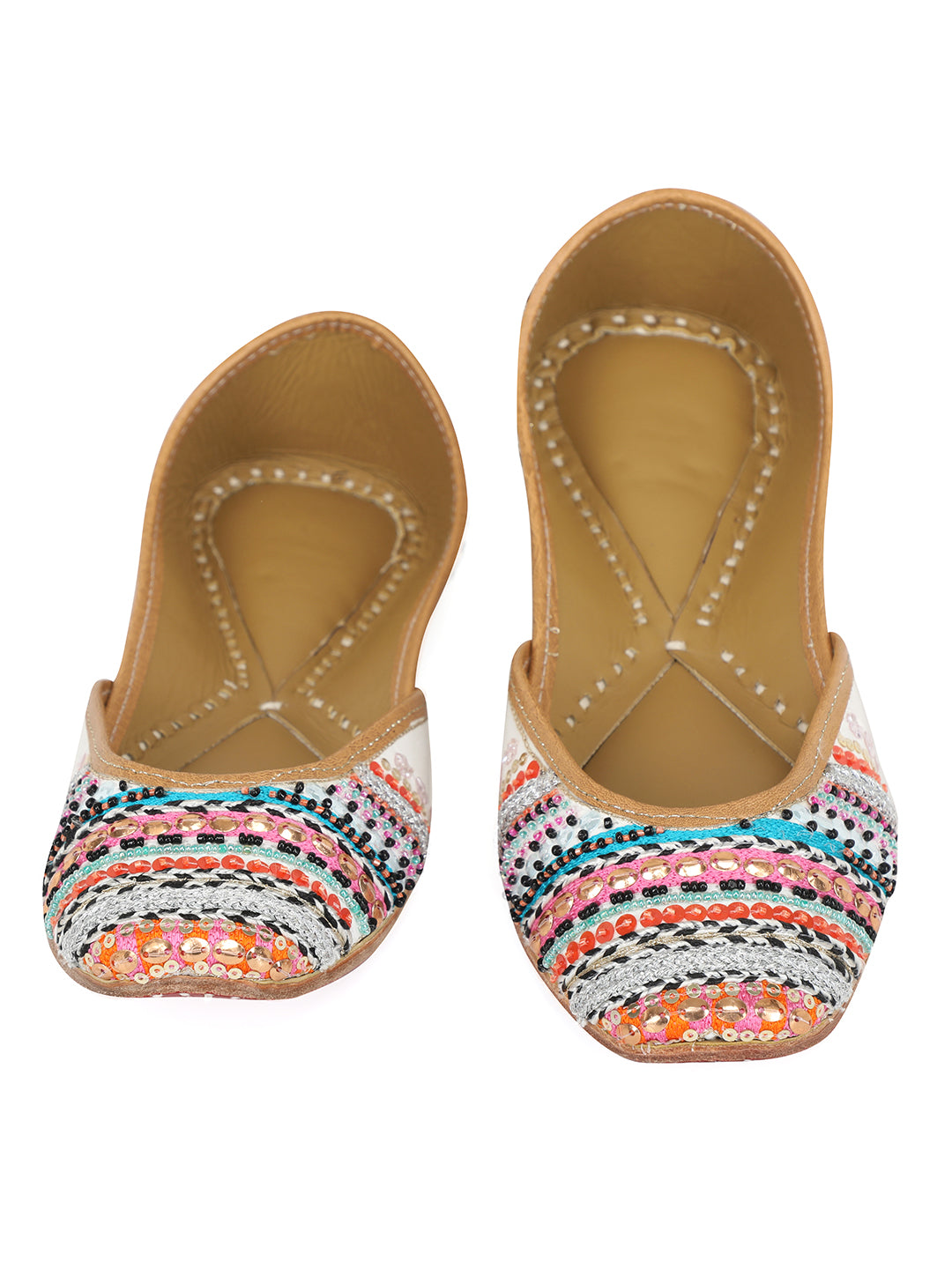 NR By Nidhi Rathi Embellished Square Toe Ethnic Mojaris