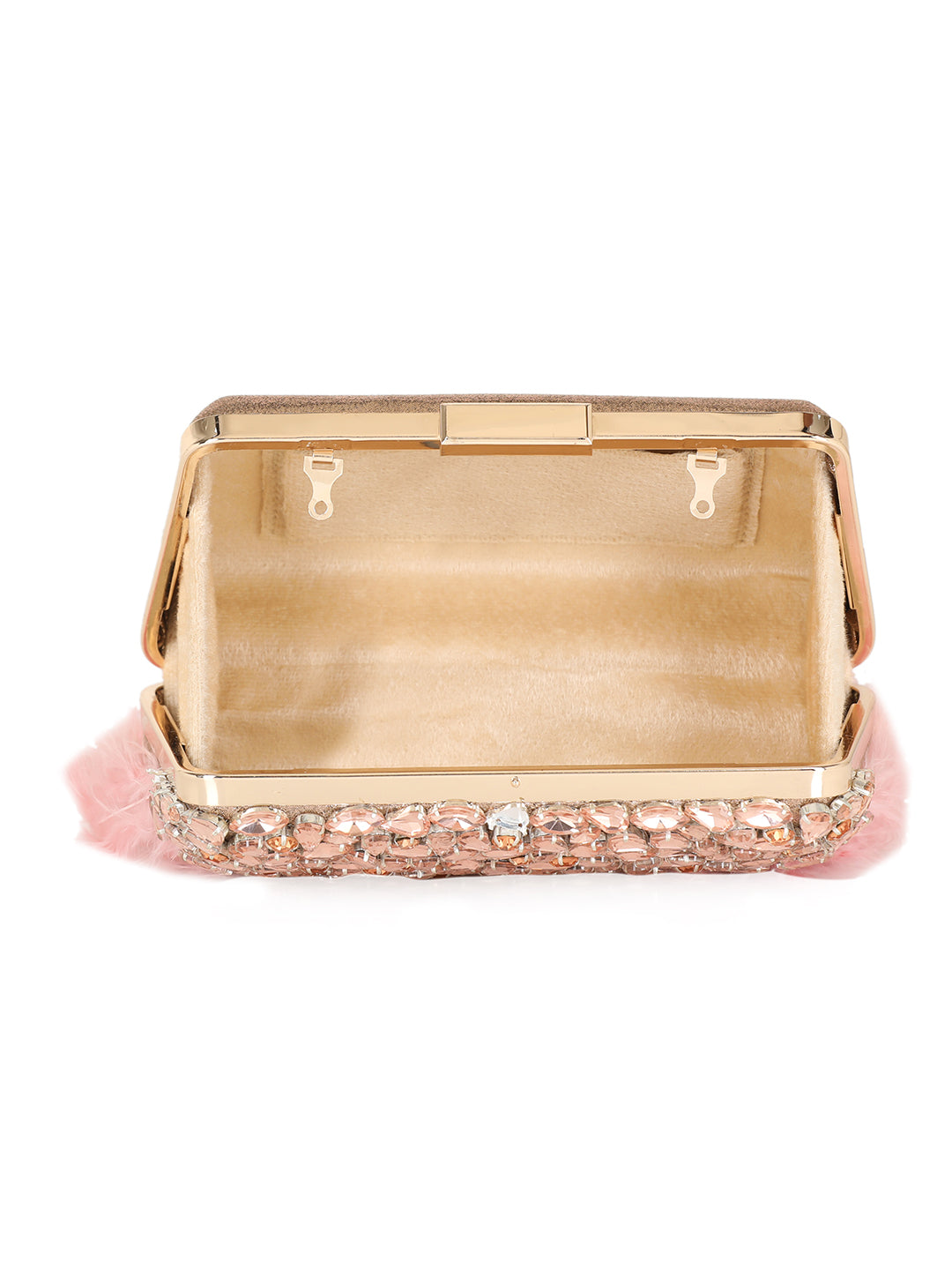 NR By Nidhi Rathi Feather Embellished Box Clutch