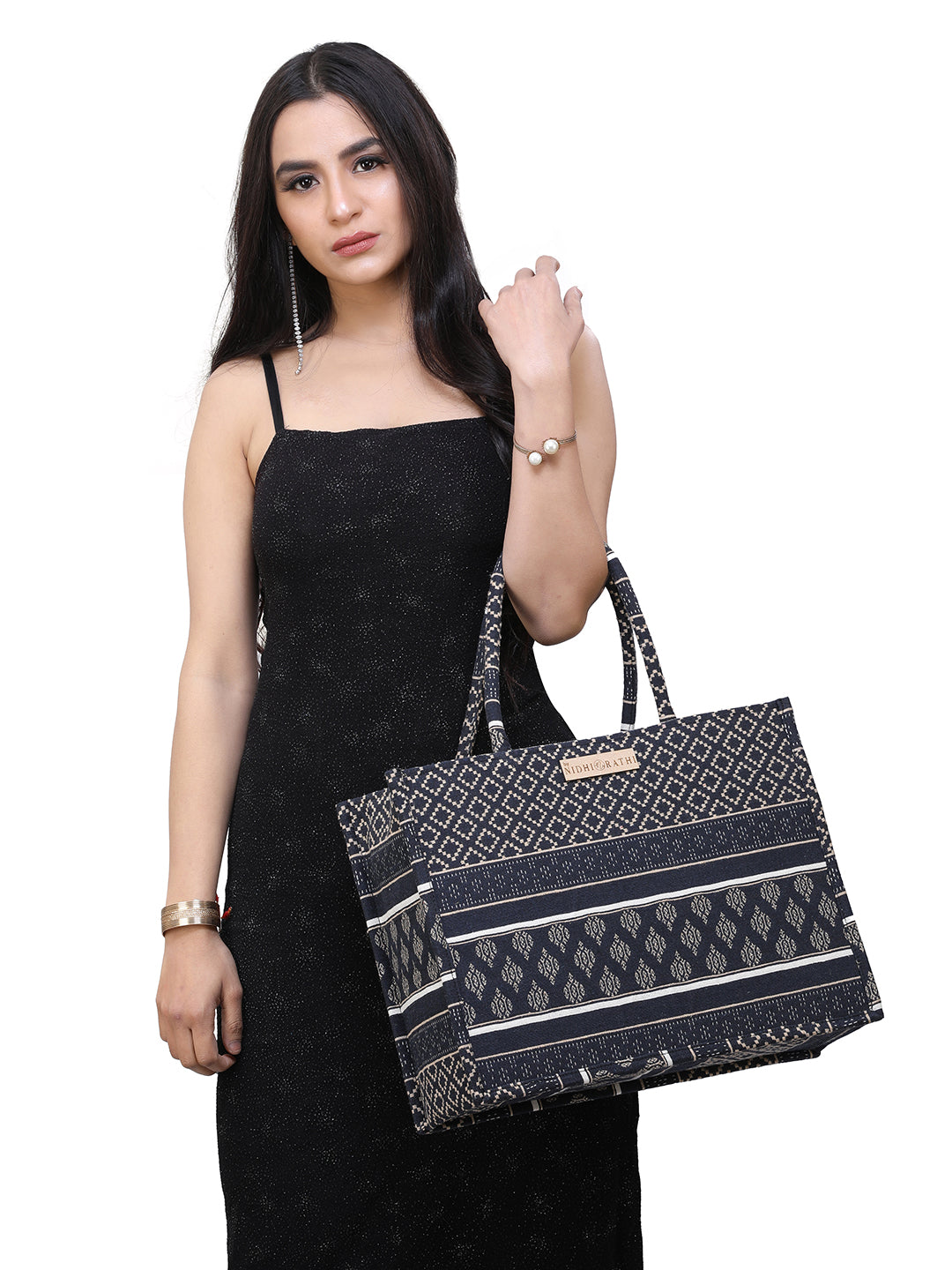 NR By Nidhi Rathi Printed Structured Handheld Bag