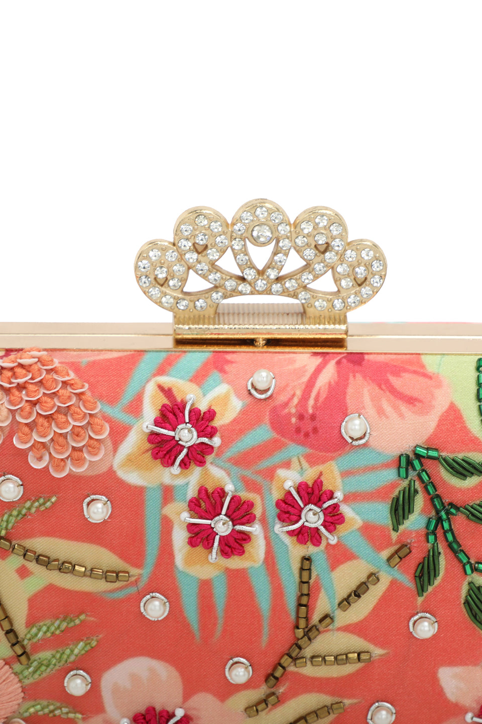 NR By Nidhi Rathi Embroidered Beads Detail Box Clutch