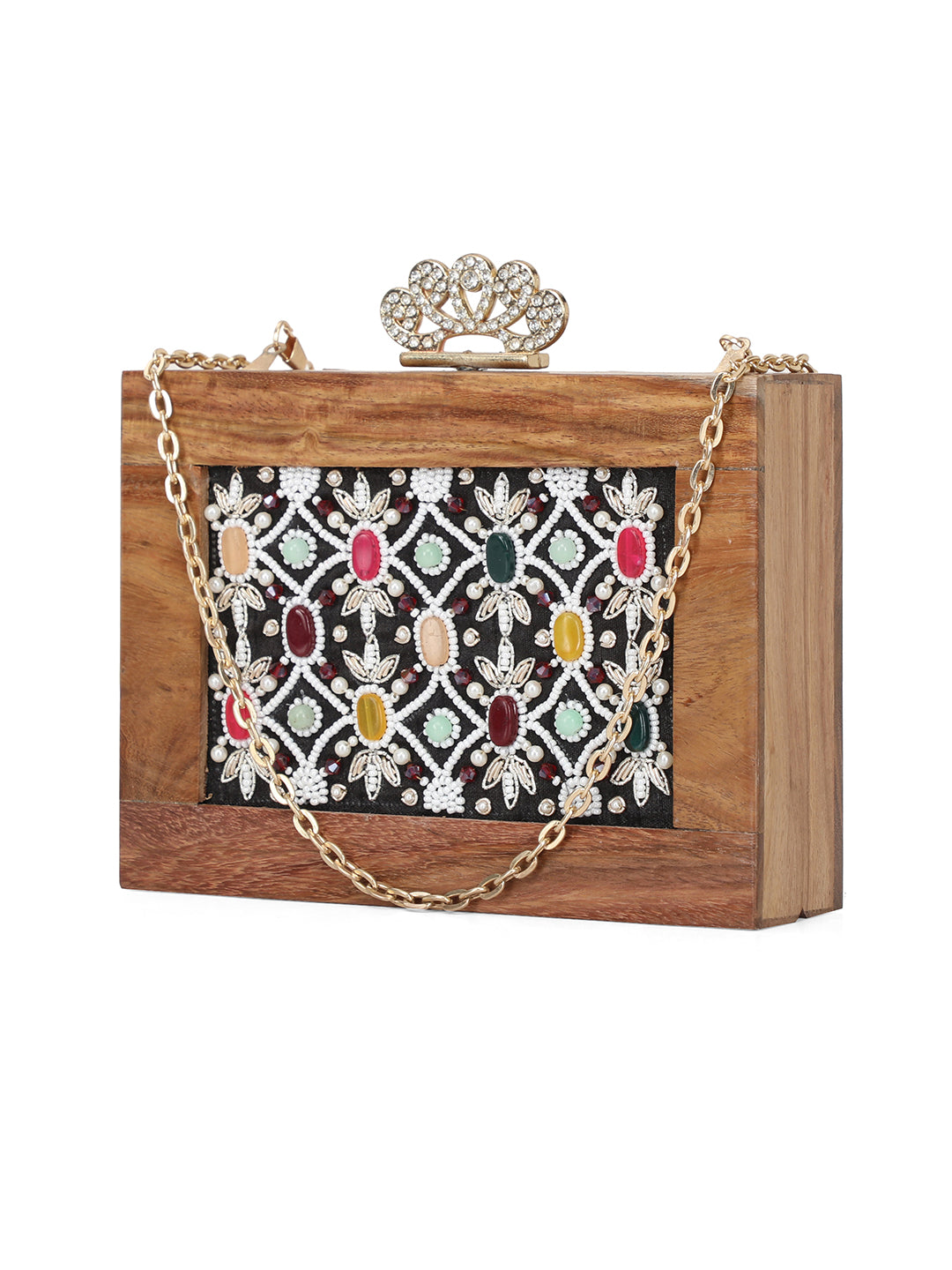 NR By Nidhi Rathi Embroidered Box Clutch