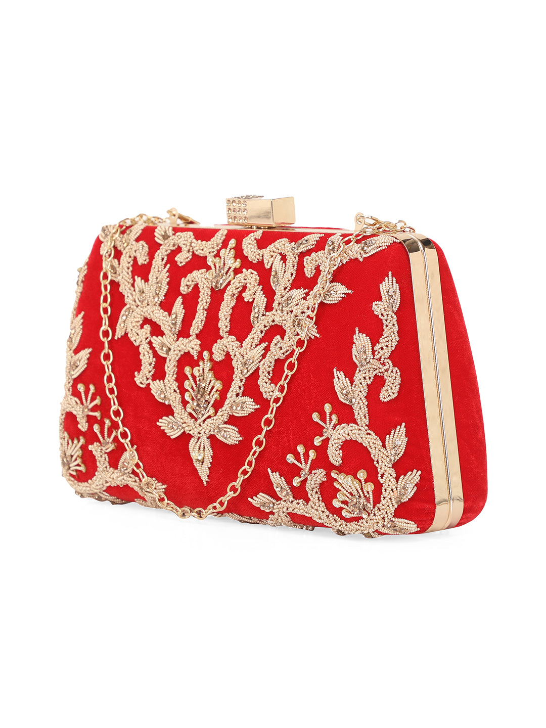 NR By Nidhi Rathi Ethnic Motifs Embroidered Box Clutch