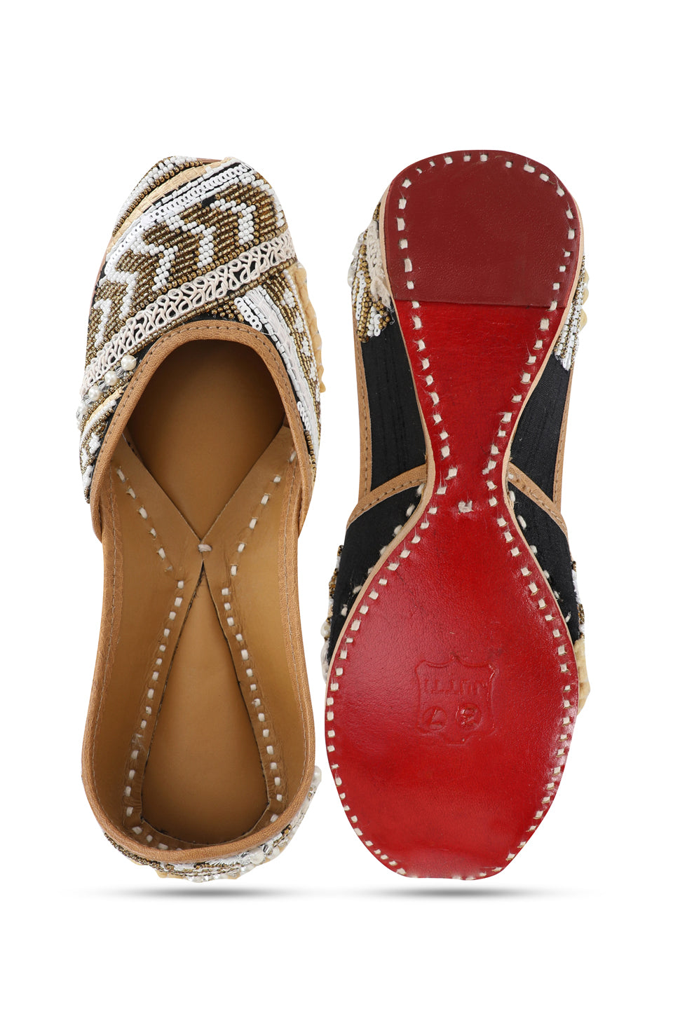 NR By Nidhi Rathi Women Boho Embellised Leather Ethnic Mojaris Flats