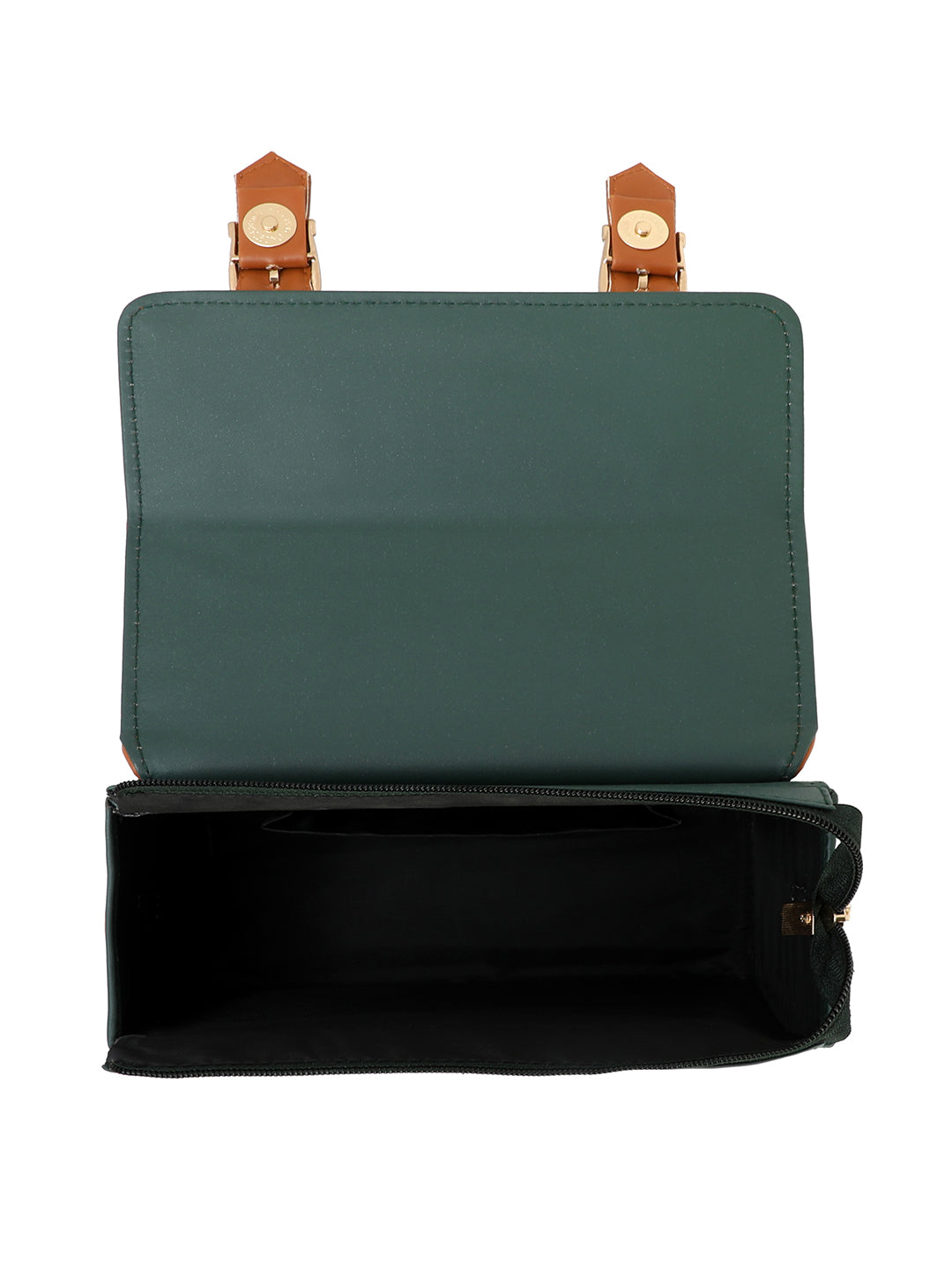 Green Solid Casual Handheld Bag