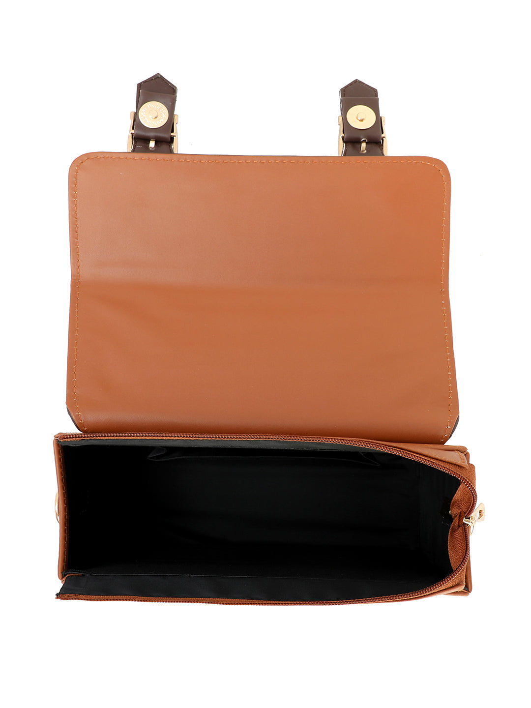 Tan Solid Casual Handheld Bag