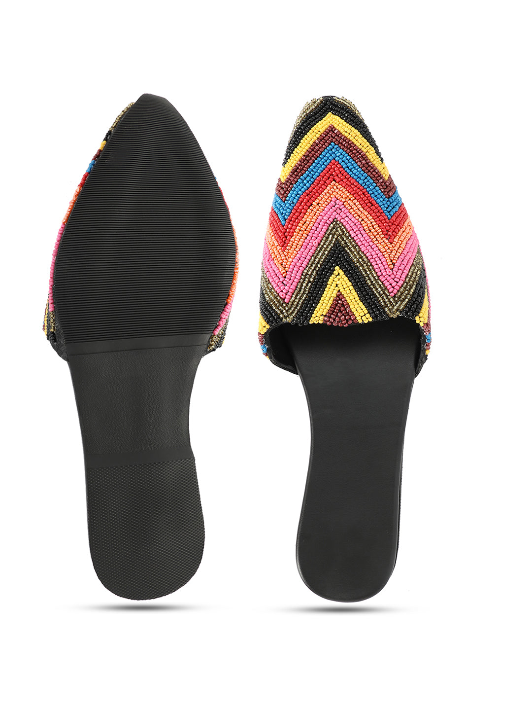 NR By Nidhi Rathi Embellished Pointed Toe Mules