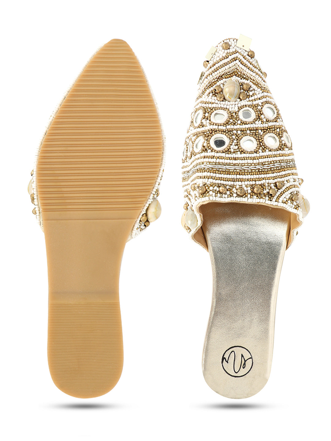 NR By Nidhi Rathi Embellished Ethnic Mules