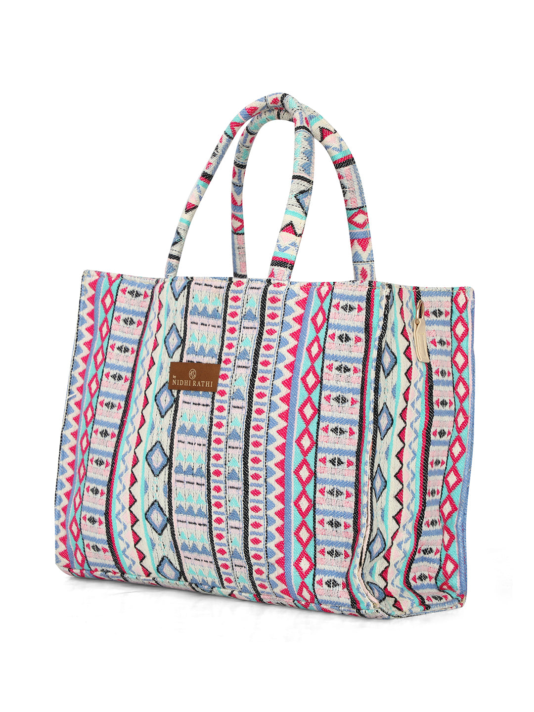 NR By Nidhi Rathi White Oversized Shopper Tote Bag With Tasselled