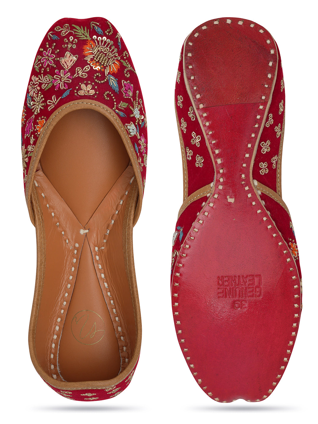 NR By Nidhi Rathi Women embroidered Mojaris Flats