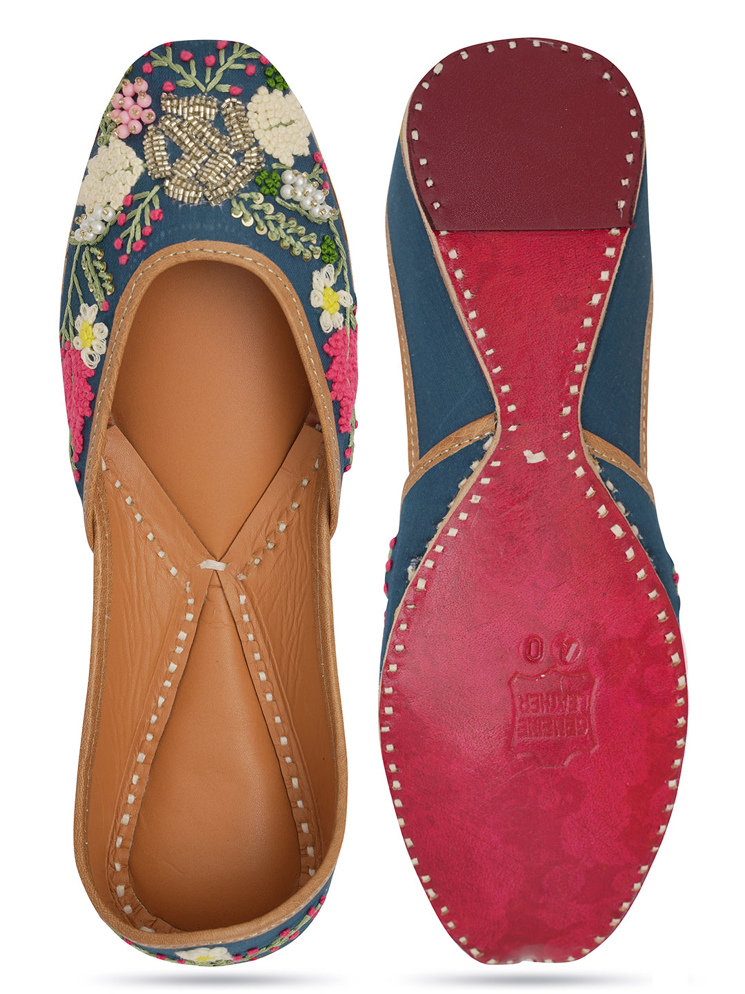 NR By Nidhi Rathi Women embroidered Mojaris Flats