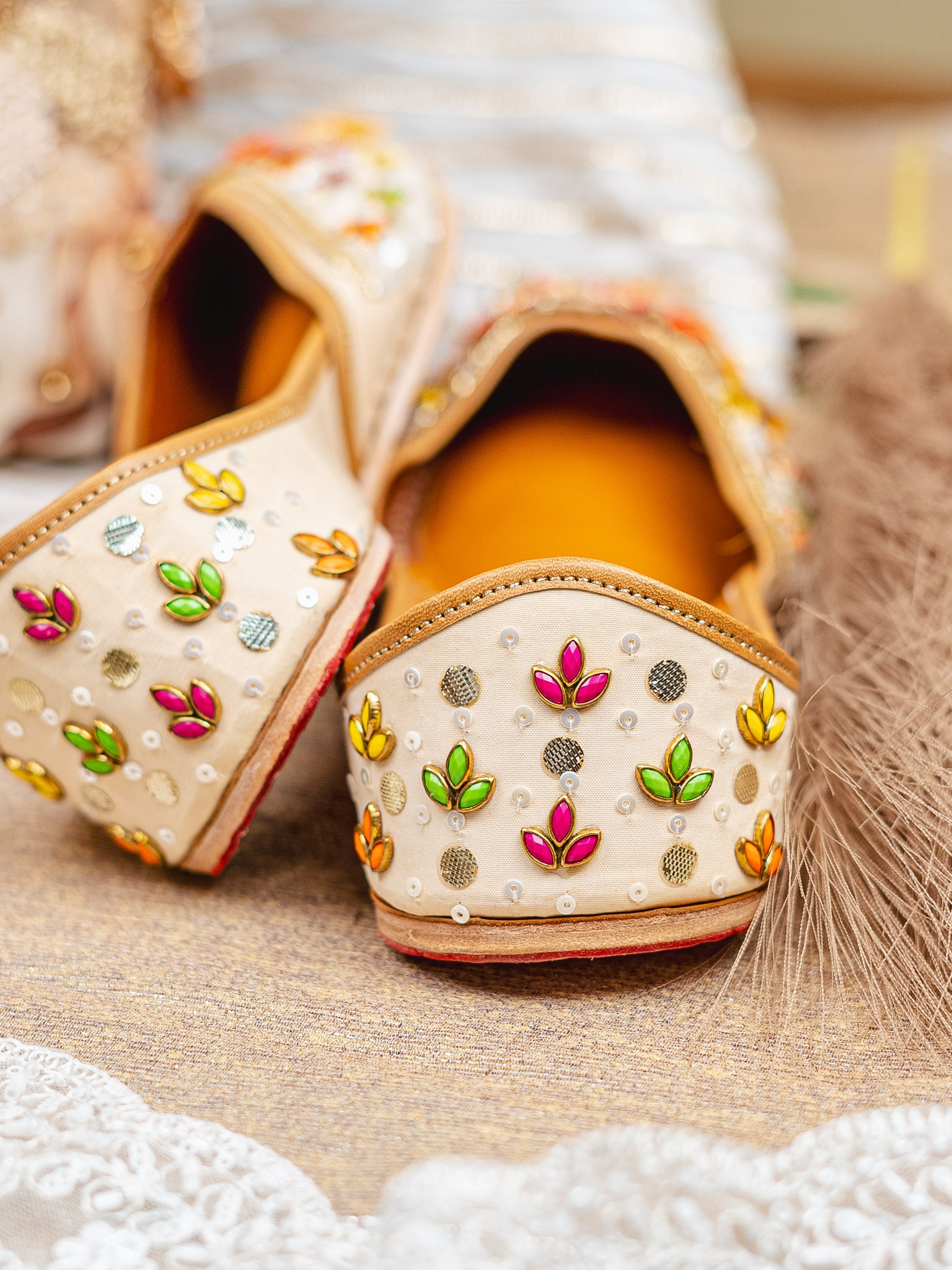 NR By Nidhi Rathi Women embroidered Mojaris Flats