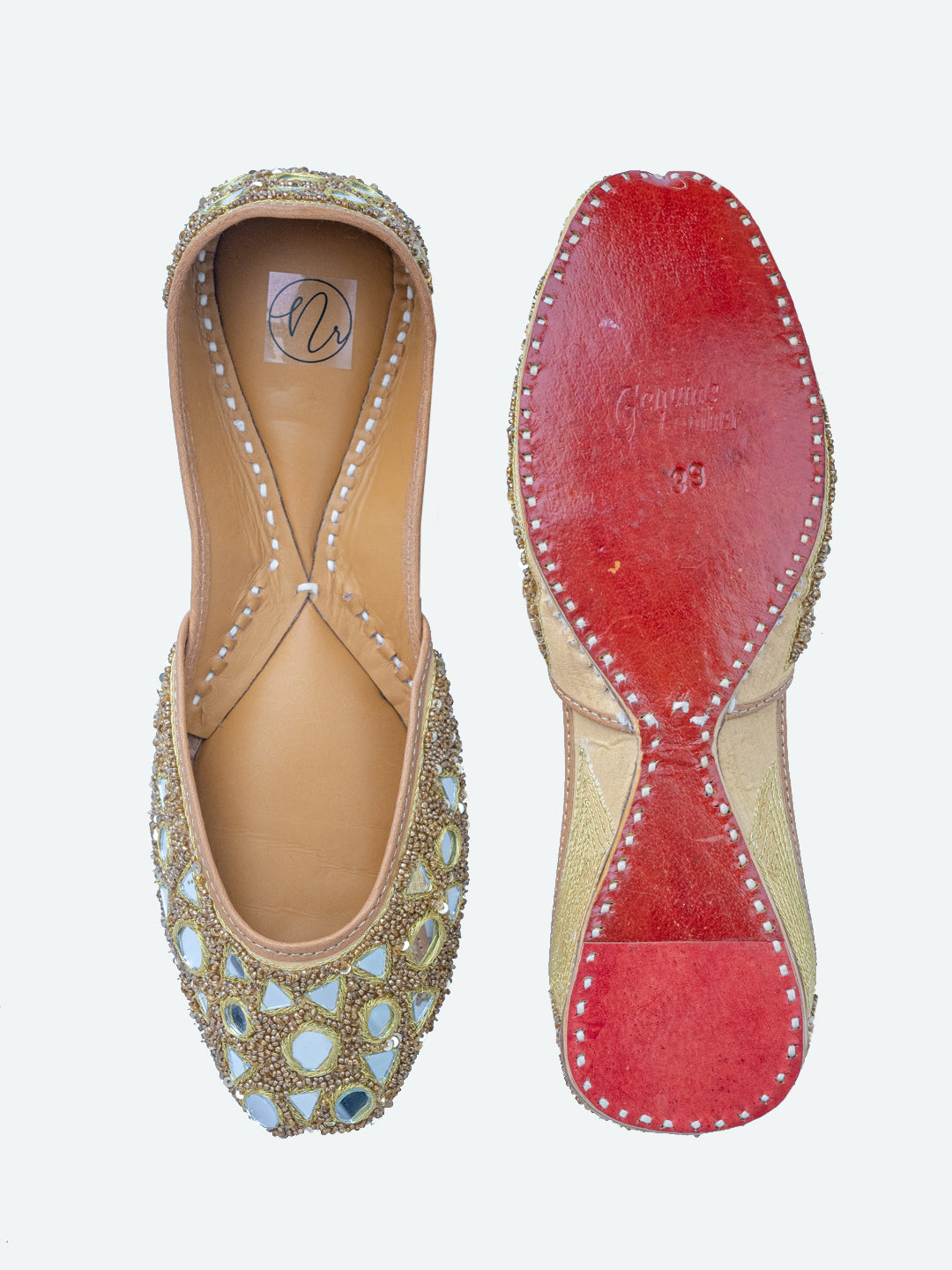 NR By Nidhi Rathi Women Gold-Toned Ballerinas Flats