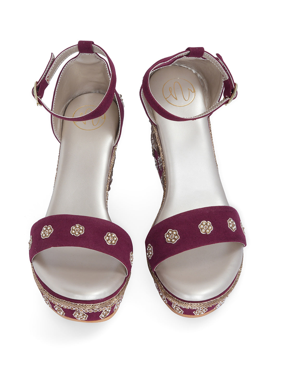 NR Women&#39;s Maroon Heels Shoes