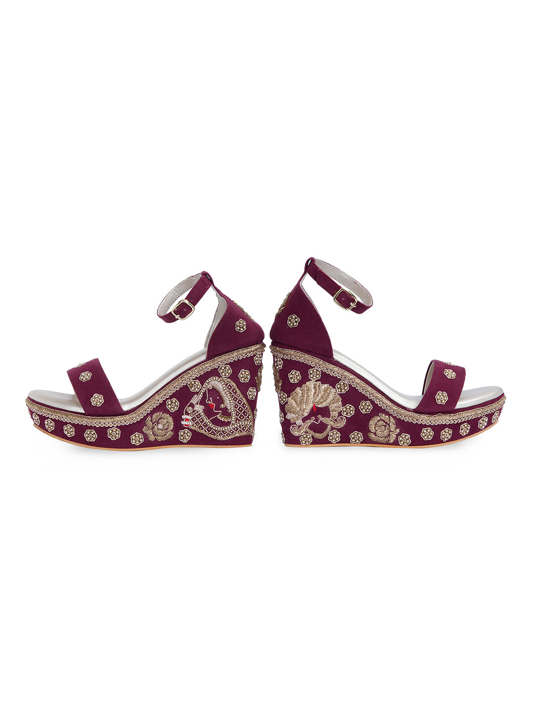 NR Women&#39;s Maroon Heels Shoes