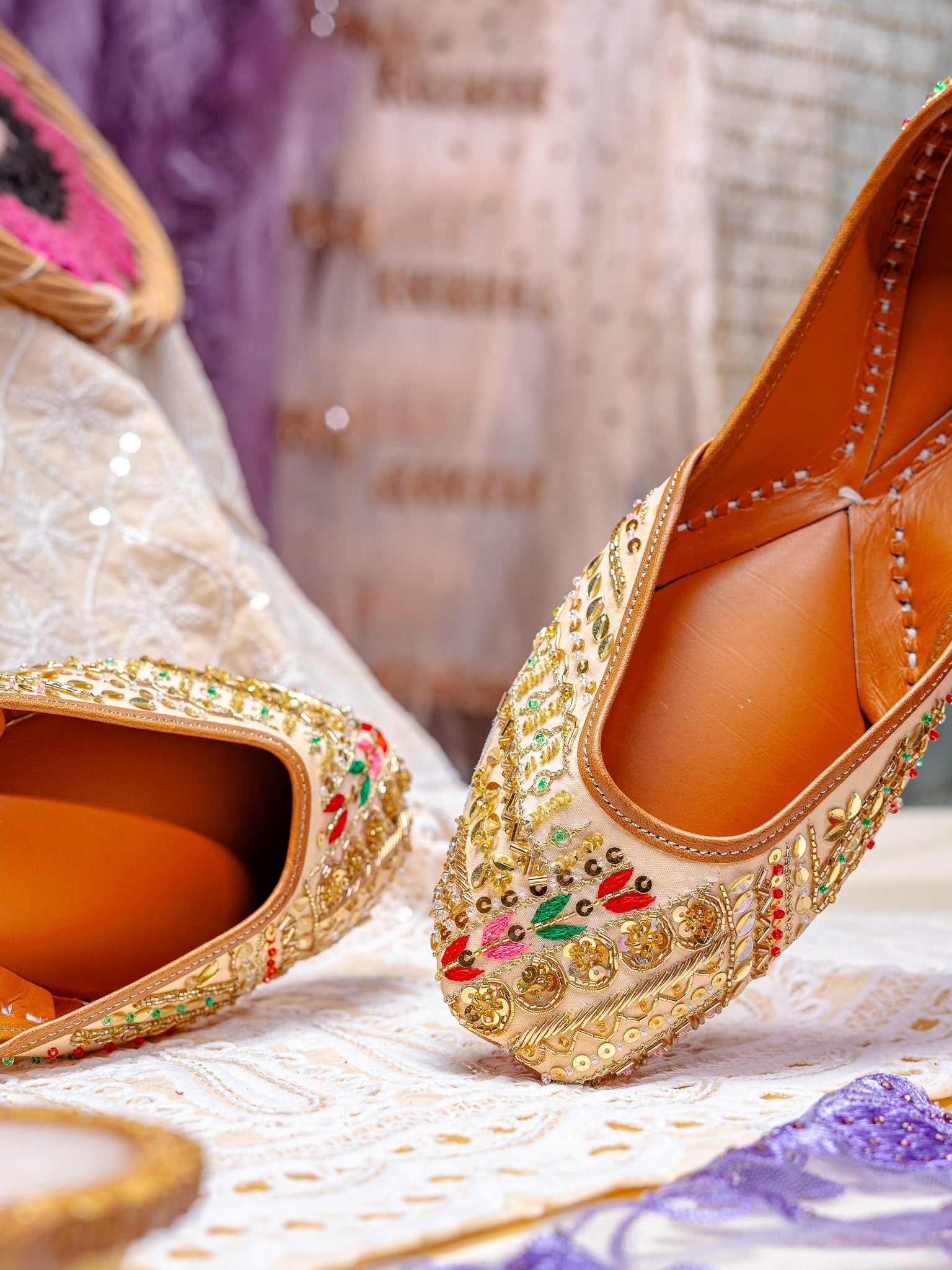 NR By Nidhi Rathi Women embroidered Mojaris Flats