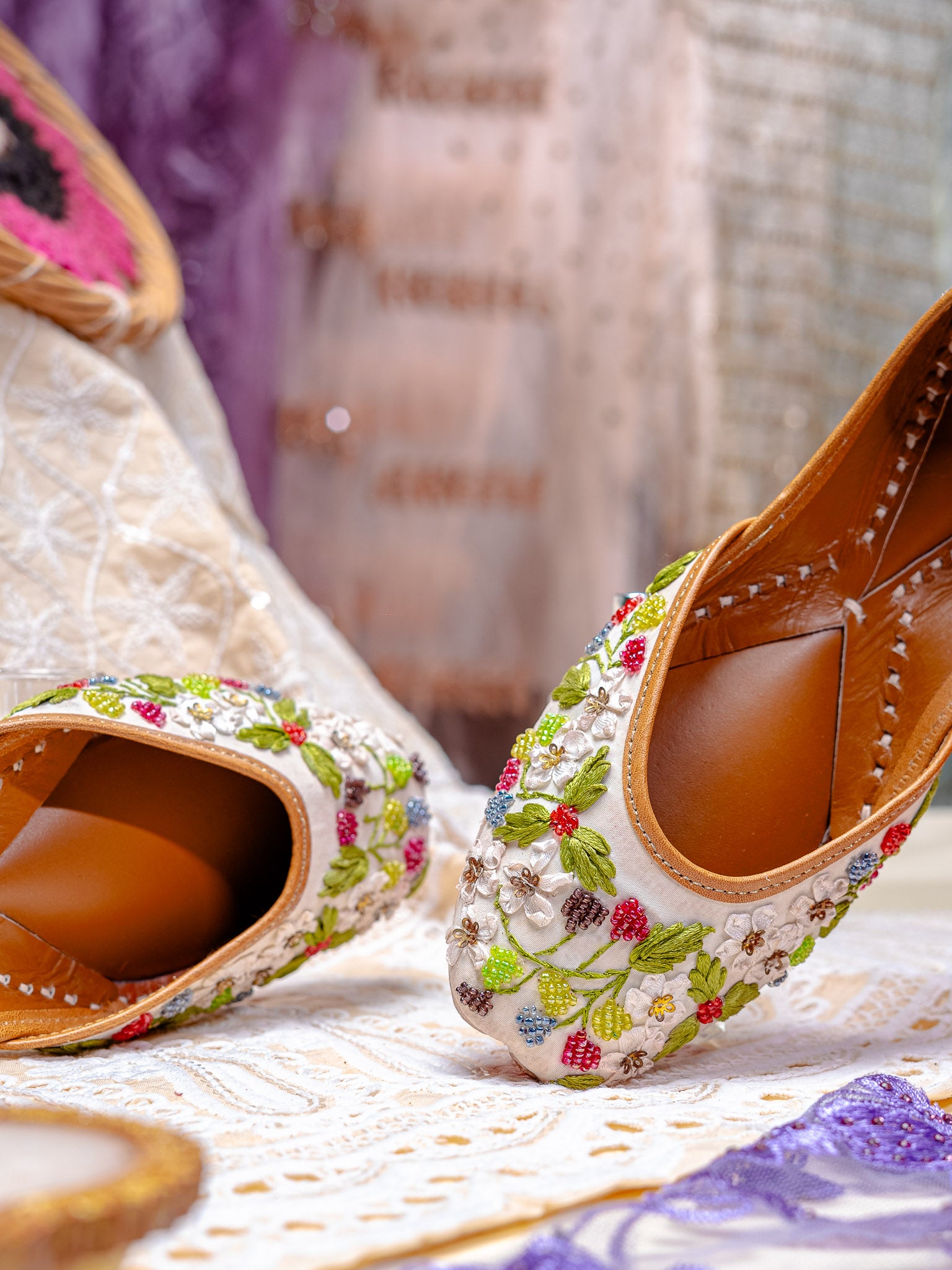 NR By Nidhi Rathi Women embroidered Mojaris Flats