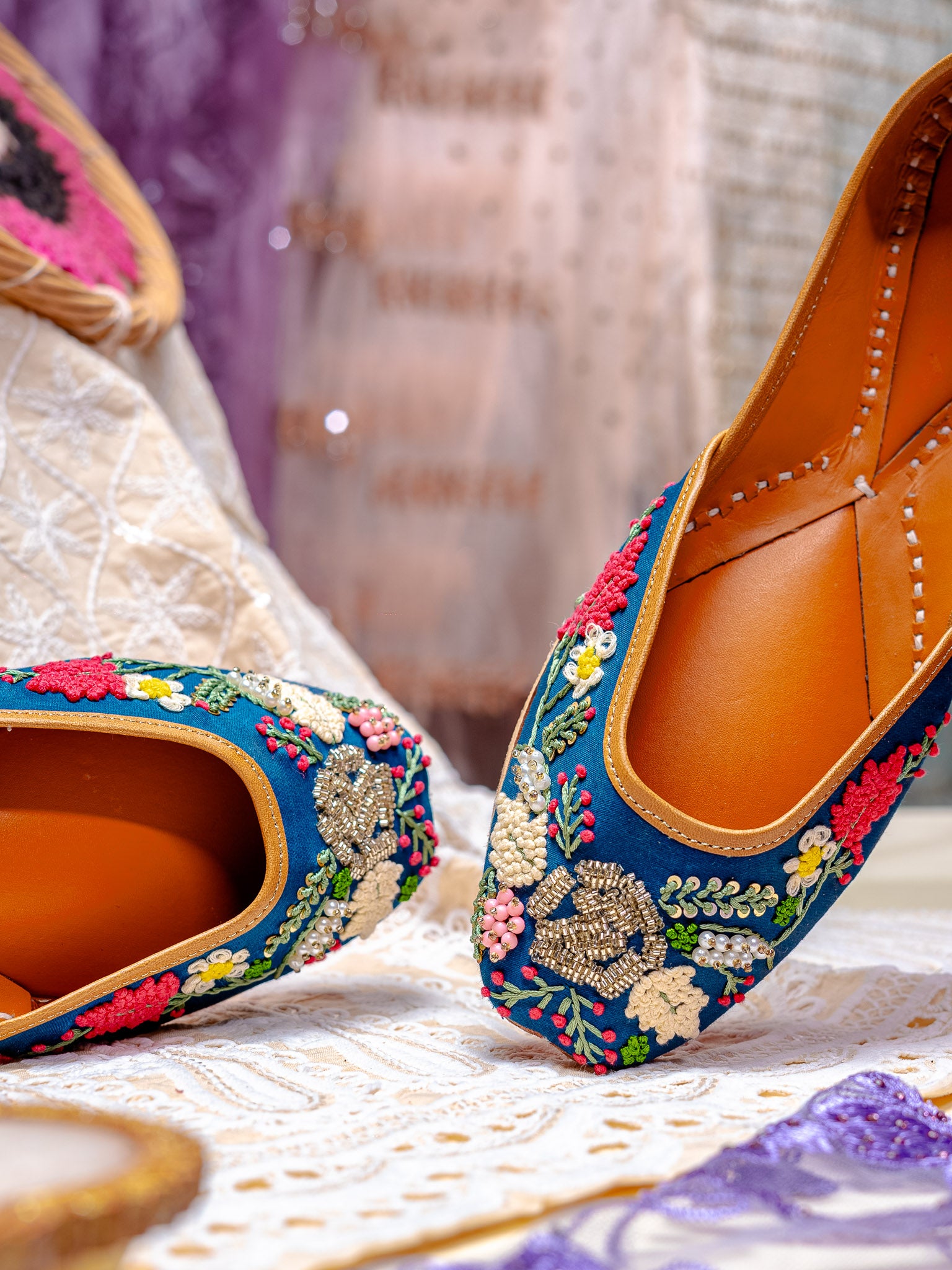 NR By Nidhi Rathi Women embroidered Mojaris Flats