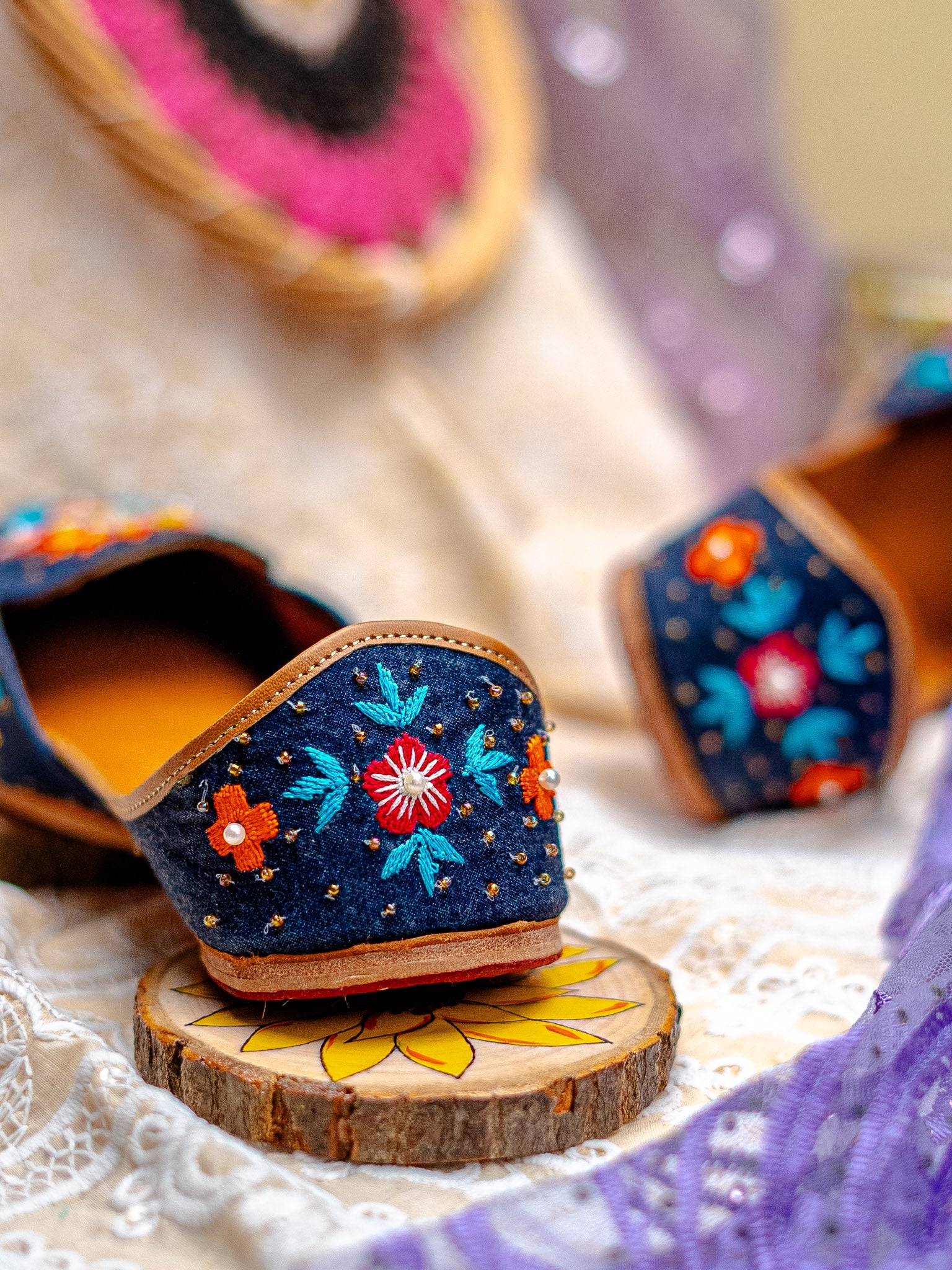 NR By Nidhi Rathi Women embroidered Mojaris Flats