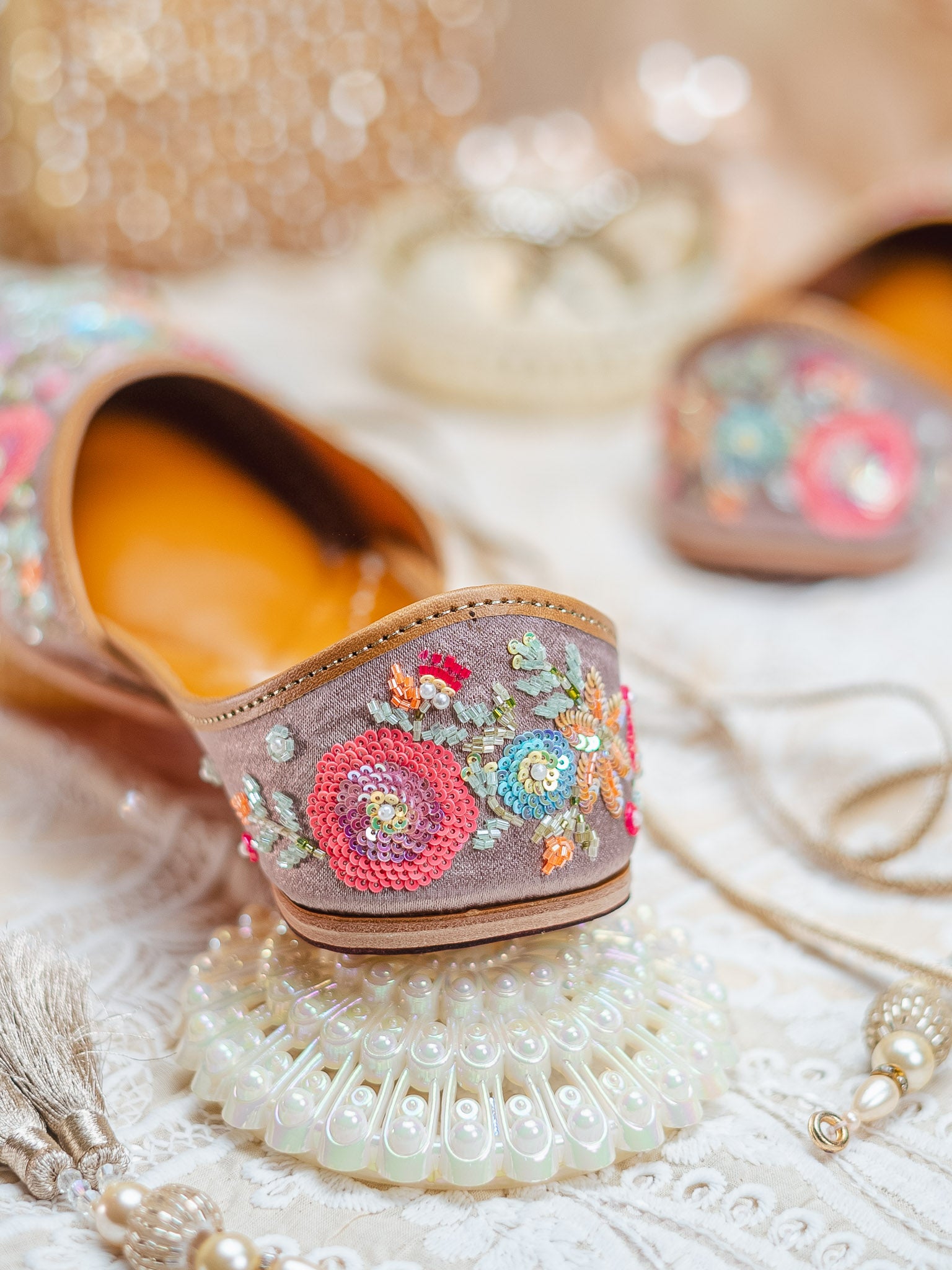 NR By Nidhi Rathi Women embroidered Mojaris Flats