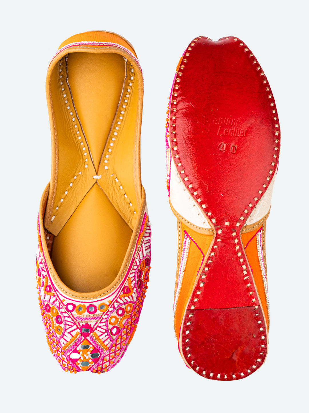 NR By Nidhi Rathi Women Multicoloured Embellished Mojaris Flats