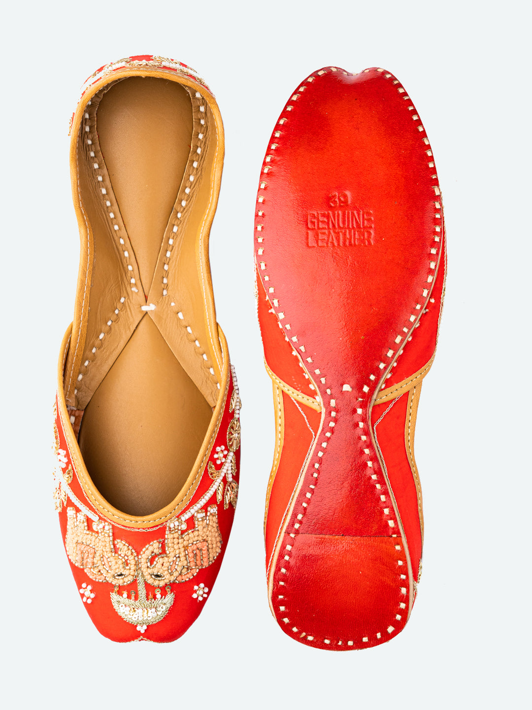 NR By Nidhi Rathi Women Red Mojaris Flats