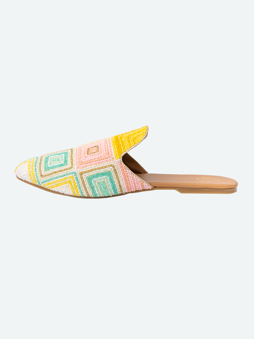 NR By Nidhi Rathi Women Multicoloured Beaded Hand Embroidered Mules