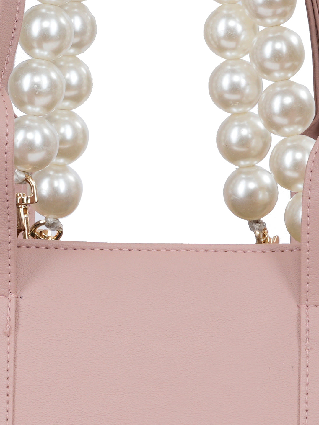 Heavy Pearl Handle Peach Handbag