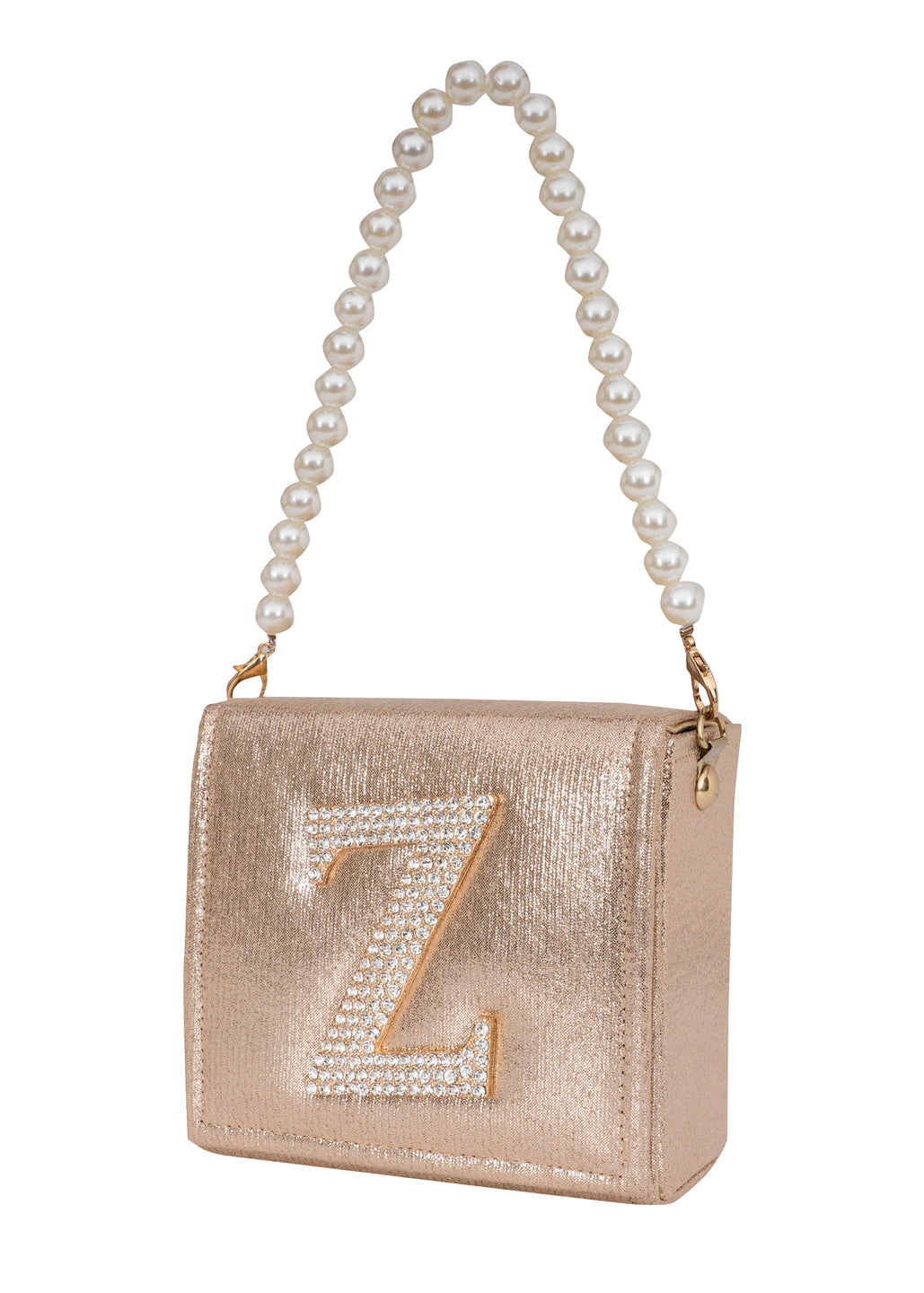 Golden Z Alphabhet Intial Embellised Flap Bag