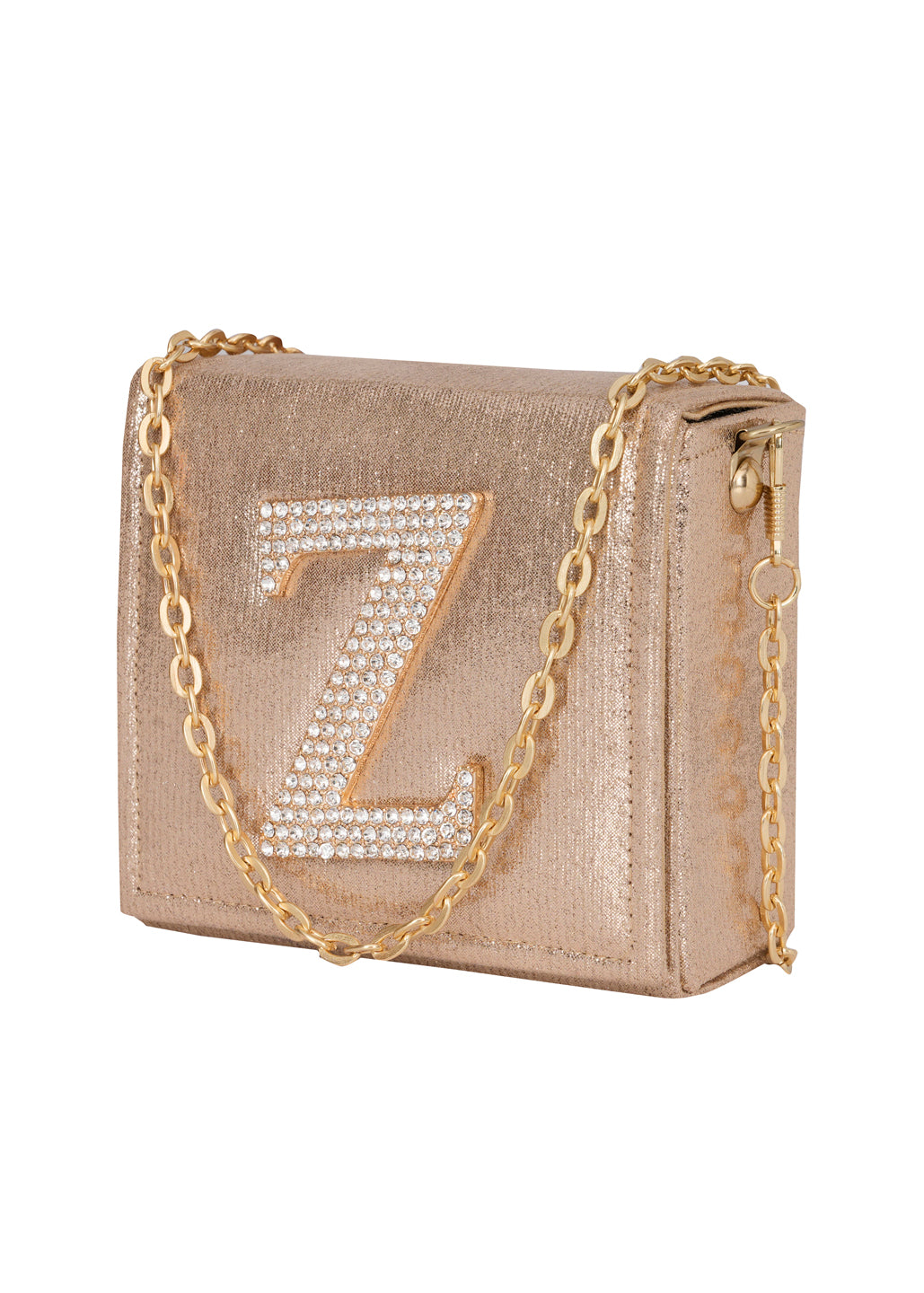 Golden Z Alphabhet Intial Embellised Flap Bag