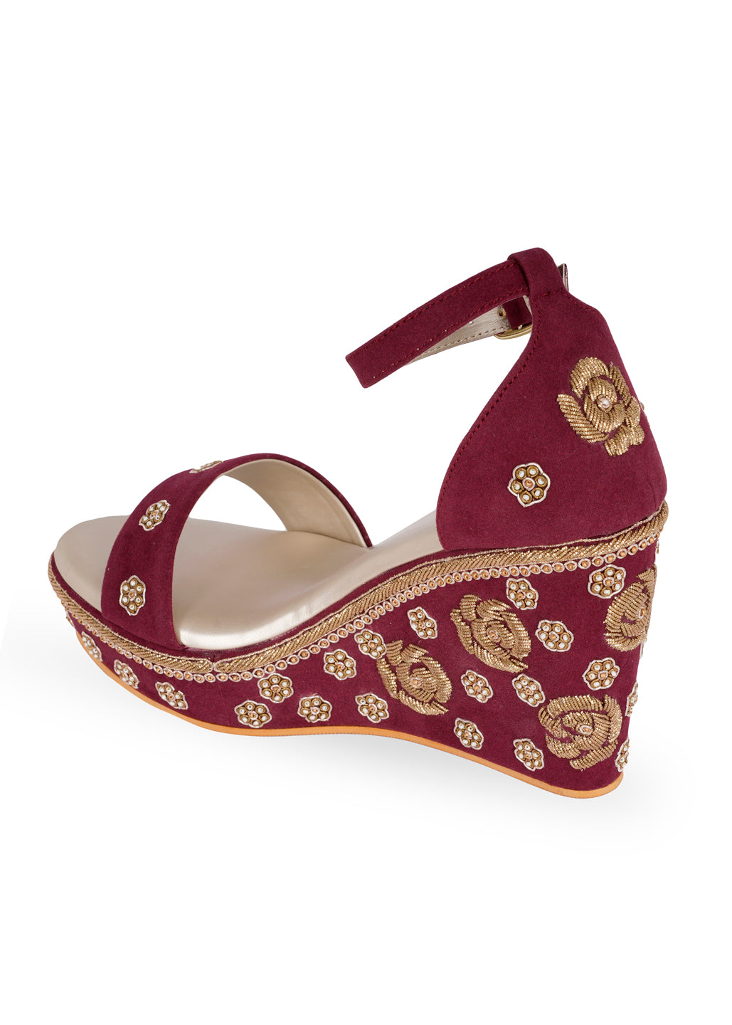 NR Women&#39;s Maroon Heels Shoes